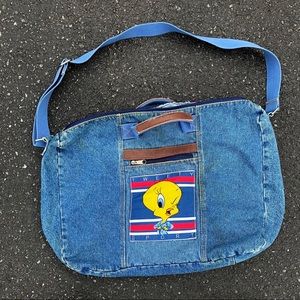 Vintage Tweety Bird Denim Shoulder Bag